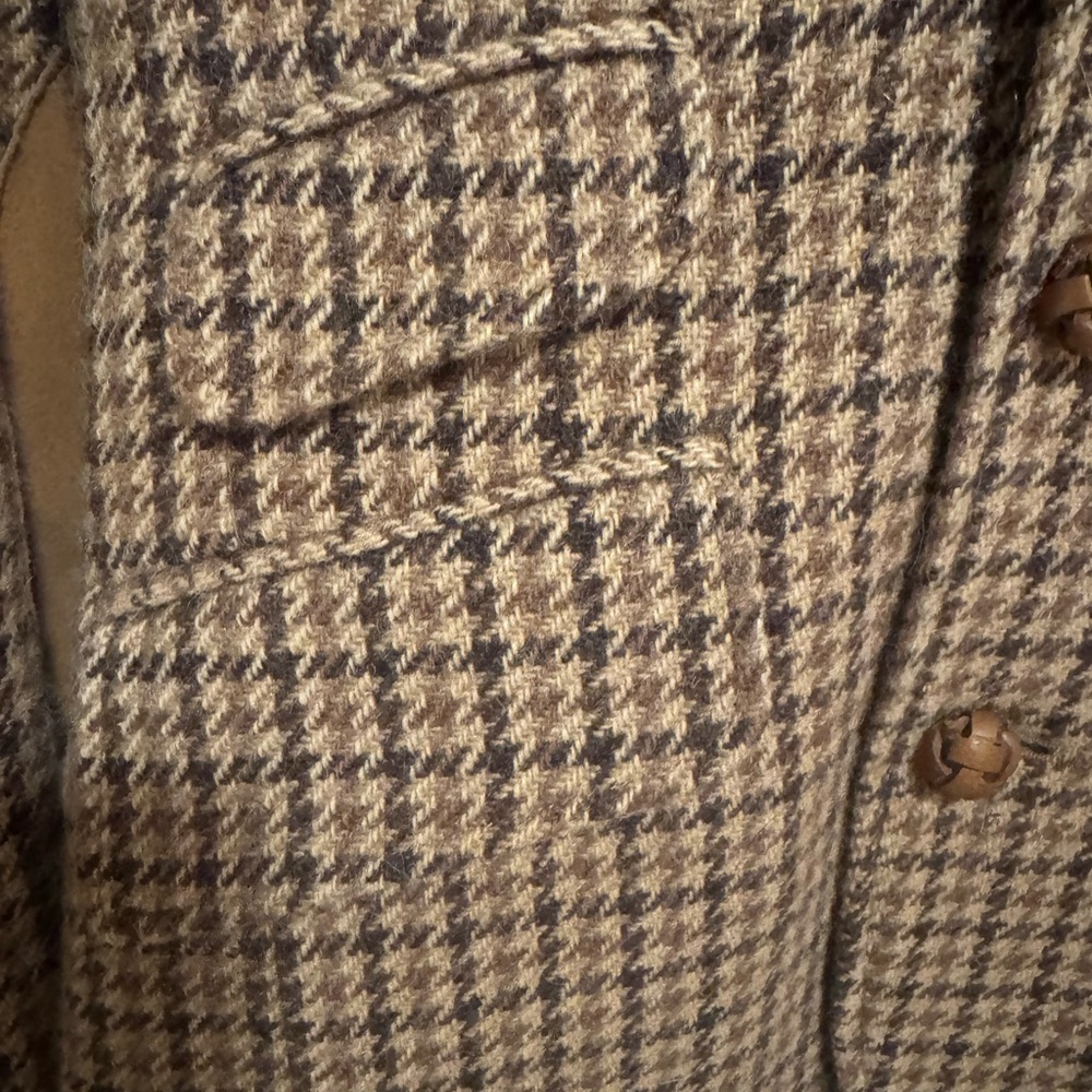 Beautiful Ralph Lauren Tan and Brown Wool Houndstooth Blazer - Picture 14 of 15